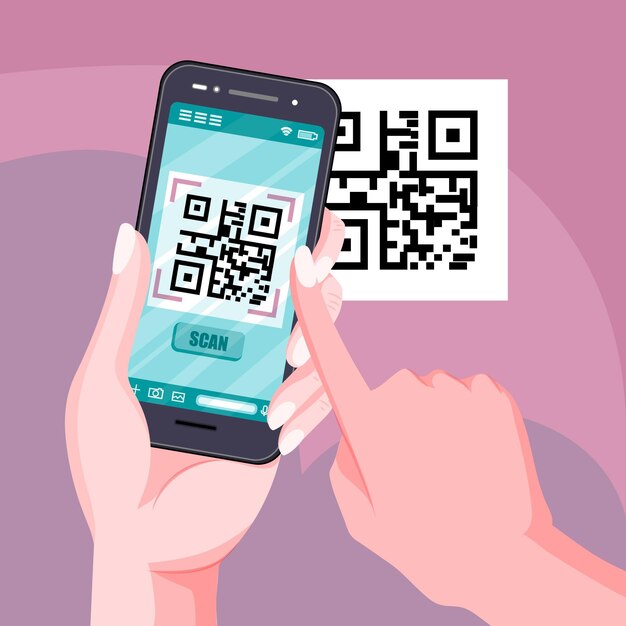 Escaneo de código qr en diseño móvil