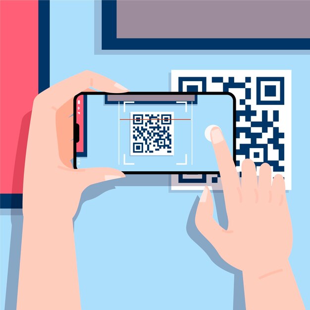 Escaneo del código QR del teléfono inteligente