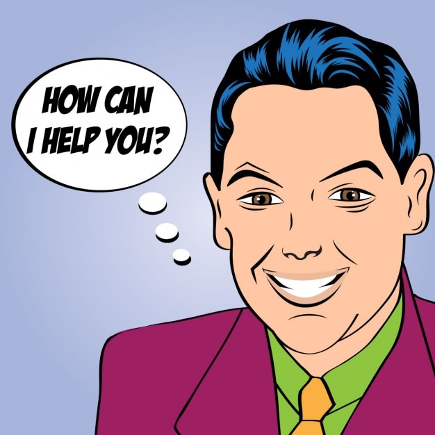Vector gratuito escena de cómic con un hombre hablando