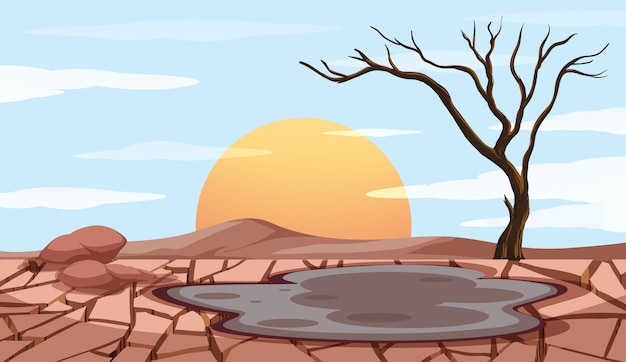 Escena de control de la contaminación con tierra seca