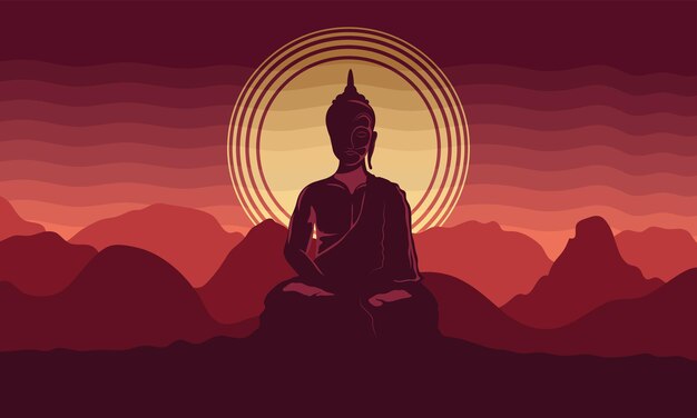 escena del día de vesak con buda