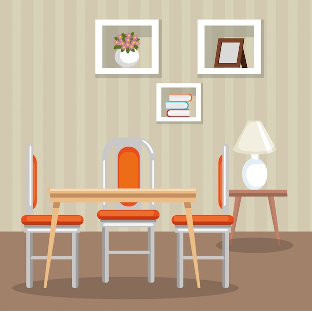 escena elegante comedor