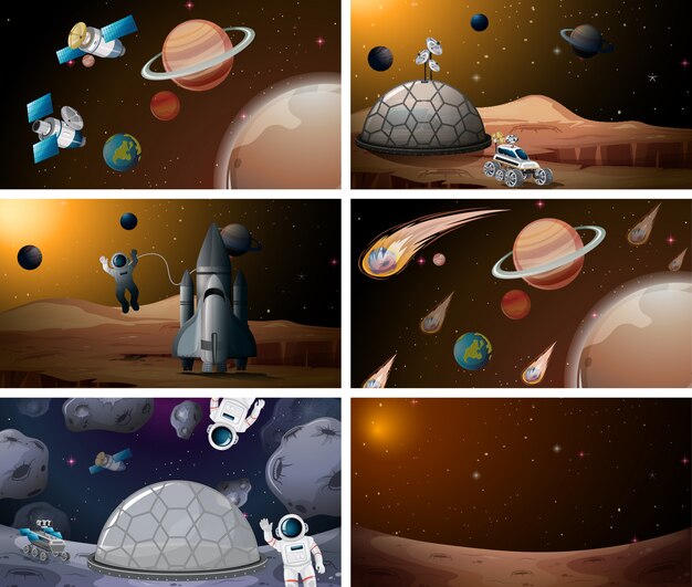 Escena espacial de Marte