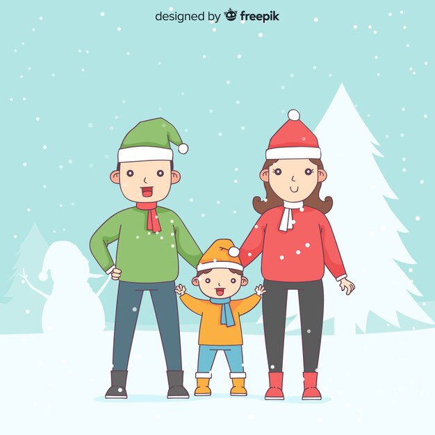 Escena familiar de Navidad