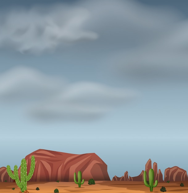 Vector gratuito escena de fondo del desierto tormentoso