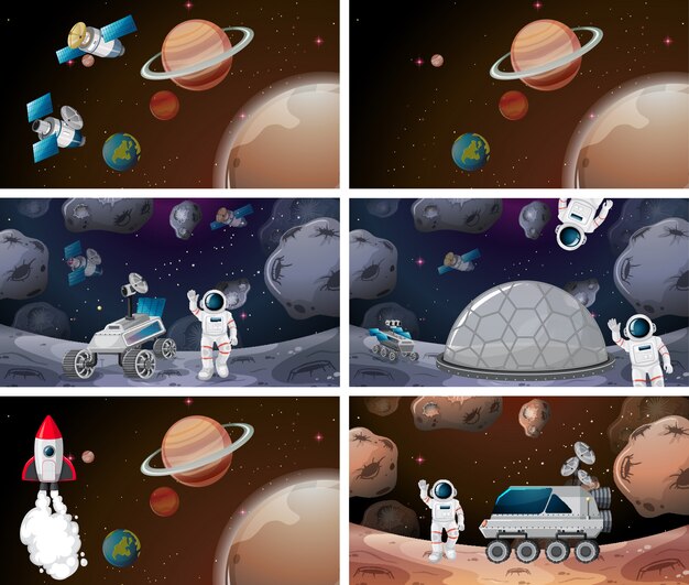 Escena de fondo del espacio o conjunto de fondo
