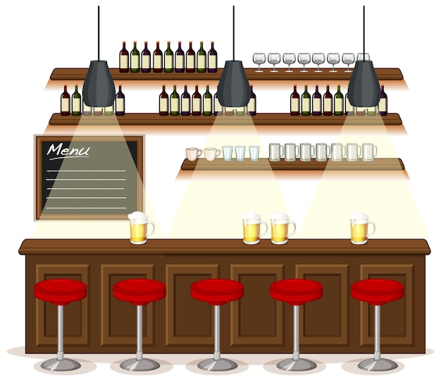 Escena de fondo de pub y restaurante.