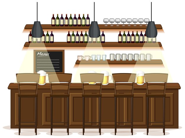 Escena de fondo de pub y restaurante.