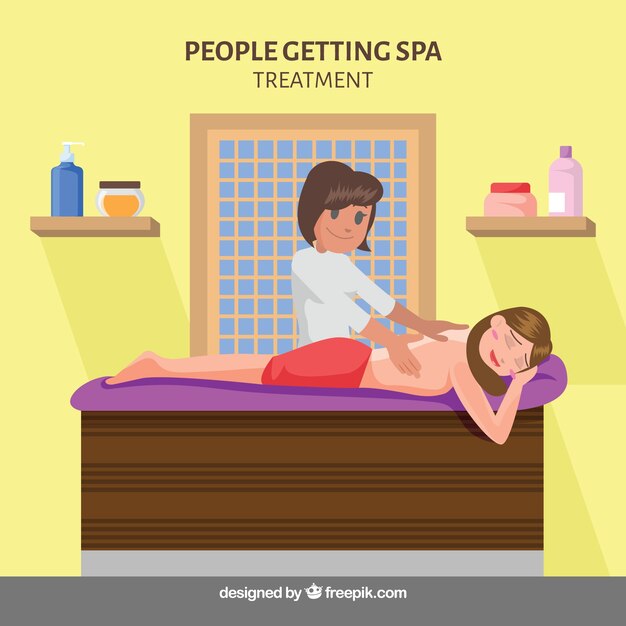 Escena de masaje en un spa 
