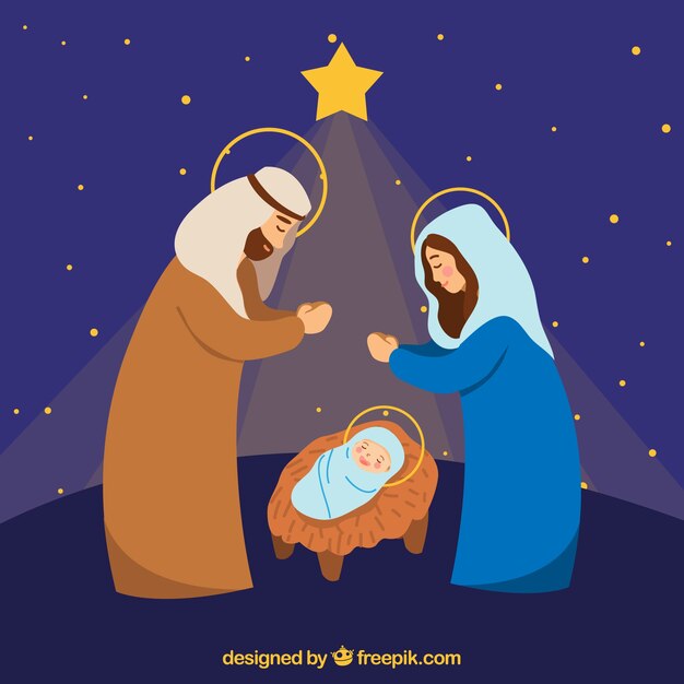 Escena natividad adorable