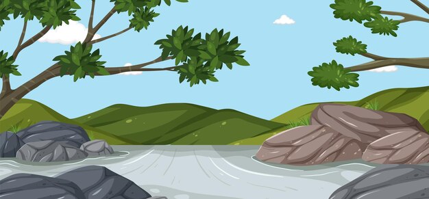 Escena de naturaleza de flujo de agua rápida