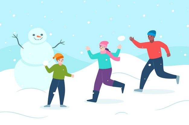 Escena de nieve navideña