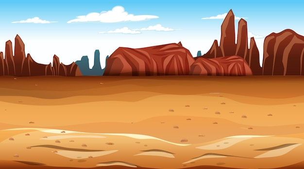 Vector gratuito escena del paisaje del bosque del desierto en blanco