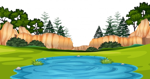 Vector gratuito escena de paisaje natural