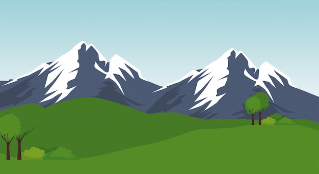 Vector gratuito escena del paisaje del parque