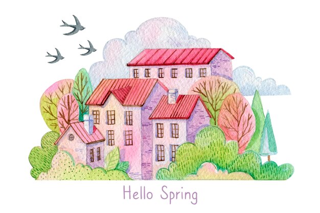 Escena del paisaje de primavera
