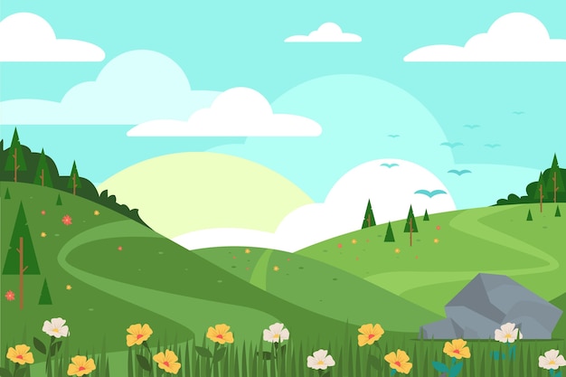 Escena de paisaje de primavera