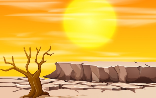 Una escena de paisaje de sequía.