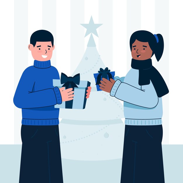 Escena de regalo de navidad