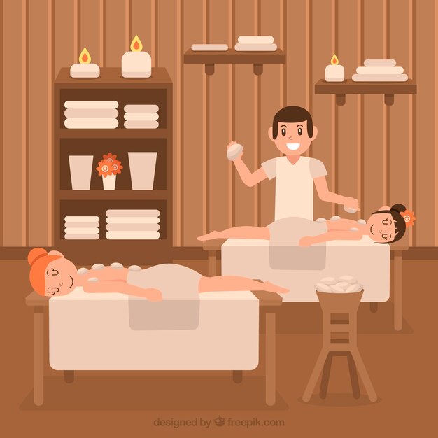 Escena relajante en un spa