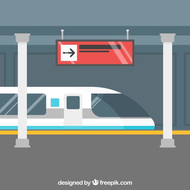 Escena de tren llegando a la estación 