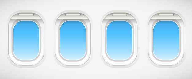 Vector gratuito escena de ventana de viajes aéreos