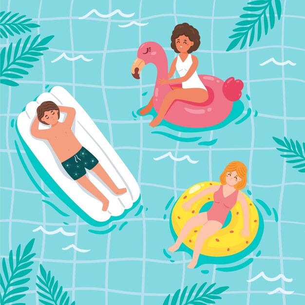 Escena de verano plano orgánico