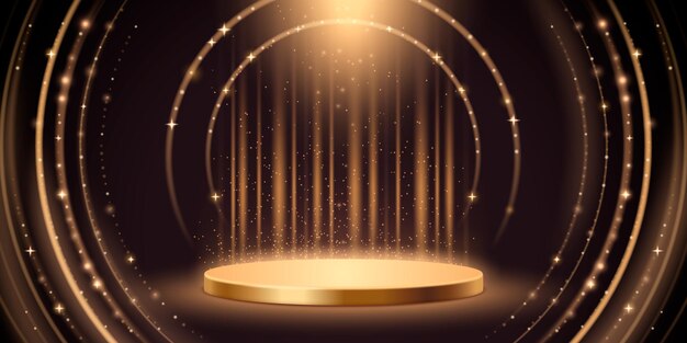 El escenario de la ceremonia de premiación de oro