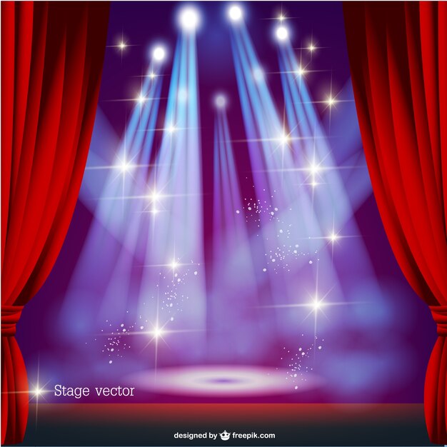 Escenario con luces brillantes
