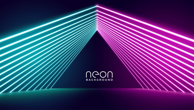 Escenario de luces de neón en luces rosas y azules