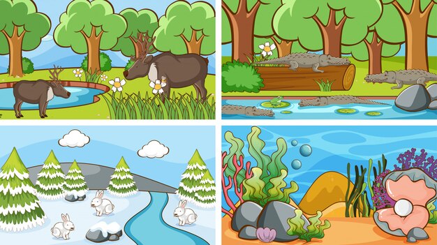 Escenas de fondo de animales salvajes