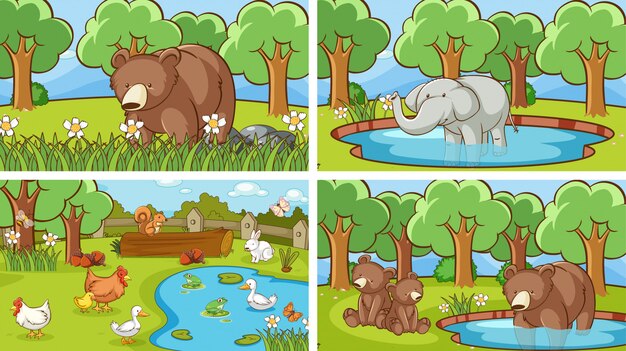 Escenas de fondo de animales salvajes