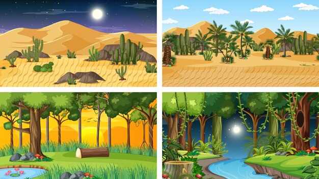escenas horizontales de diferente naturaleza.