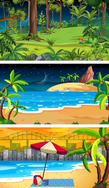 escenas horizontales de diferente naturaleza.
