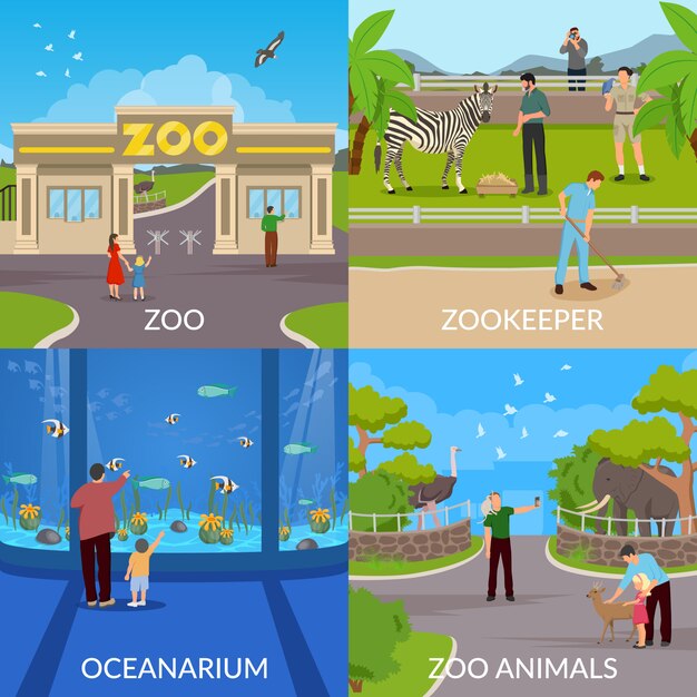 Escenas de zoológicos y oceanarios