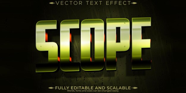Escopo efecto de texto editable estilo de fuente 3D de soldado y francotirador personalizable