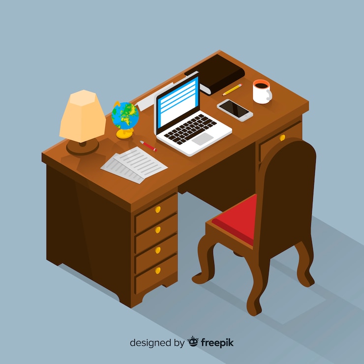 Vector gratuito escritorio de oficina