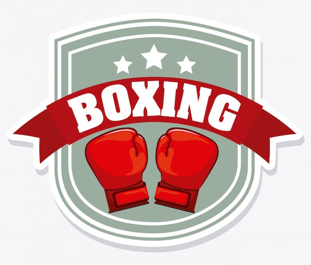 Vector gratuito escudo de boxeo logo diseño gráfico