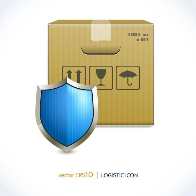 Vector gratuito un escudo y una caja