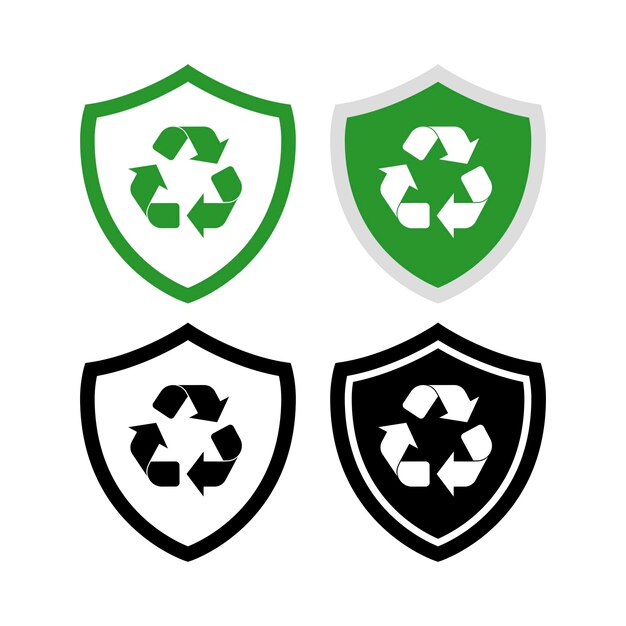 Escudo con conjunto de señales de reciclaje