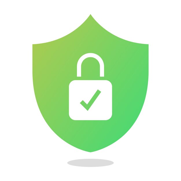 Escudo degradado con marca de verificación de candado