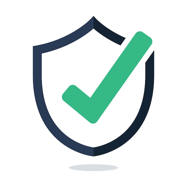 Escudo de marca de verificación con sombra