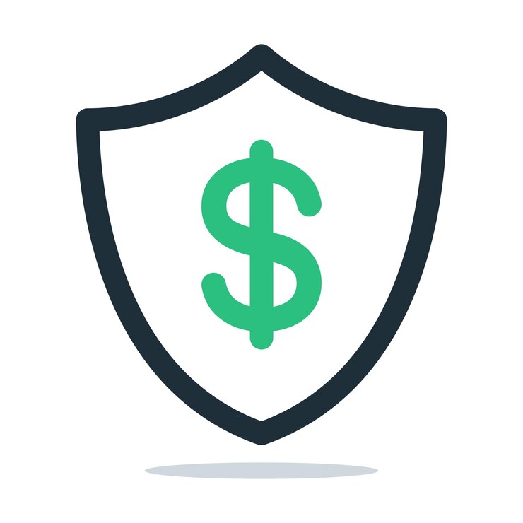 Vector gratuito escudo de protección del dinero