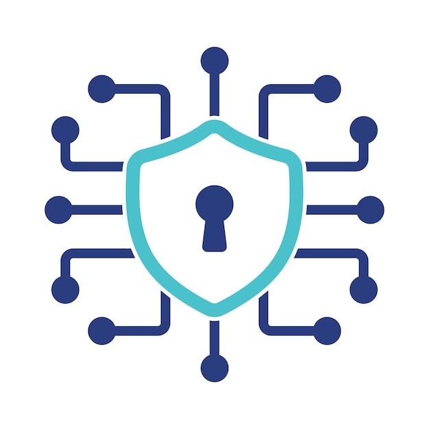 Escudo de seguridad cibernética azul claro