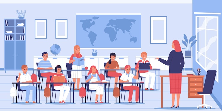 Vector gratuito escuela, aula, plano