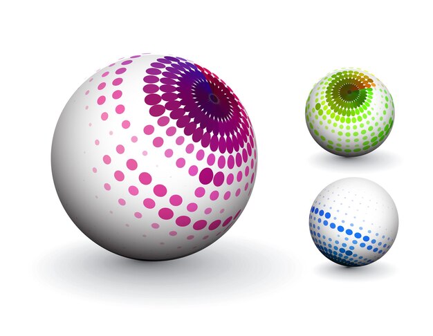 Esfera 3d abstracta con diseño de esfera de patrón