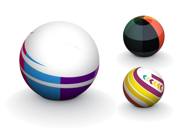 Vector gratuito esfera 3d abstracta con diseño de esfera de patrón