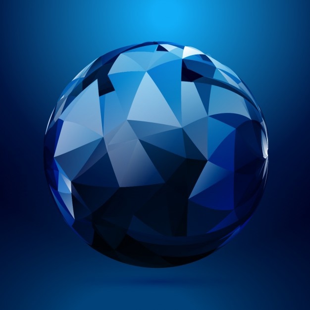 Esfera 3d hecha con formas geométricas.