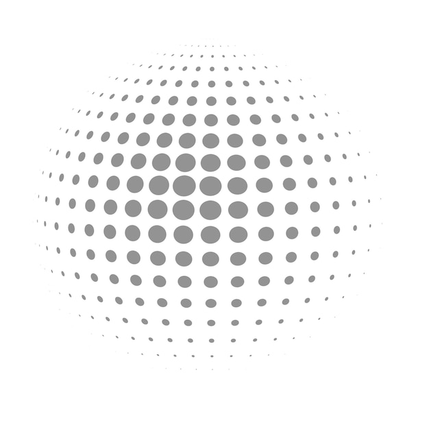 Esfera 3D con textura de círculo de medio tono