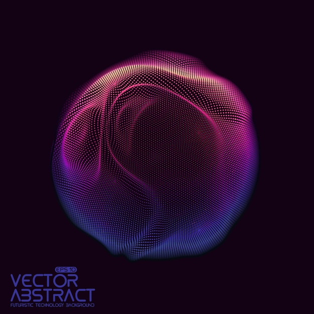 esfera abstracta de partículas, matriz de puntos.